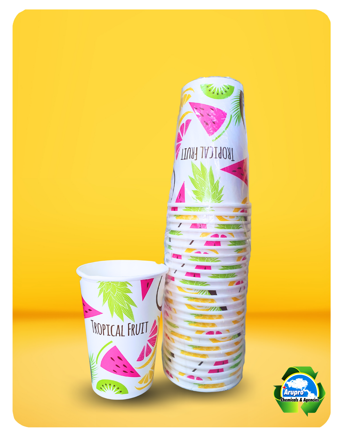 DISPOSABLE CUPS - TROPICAL FRUIT - 16oz