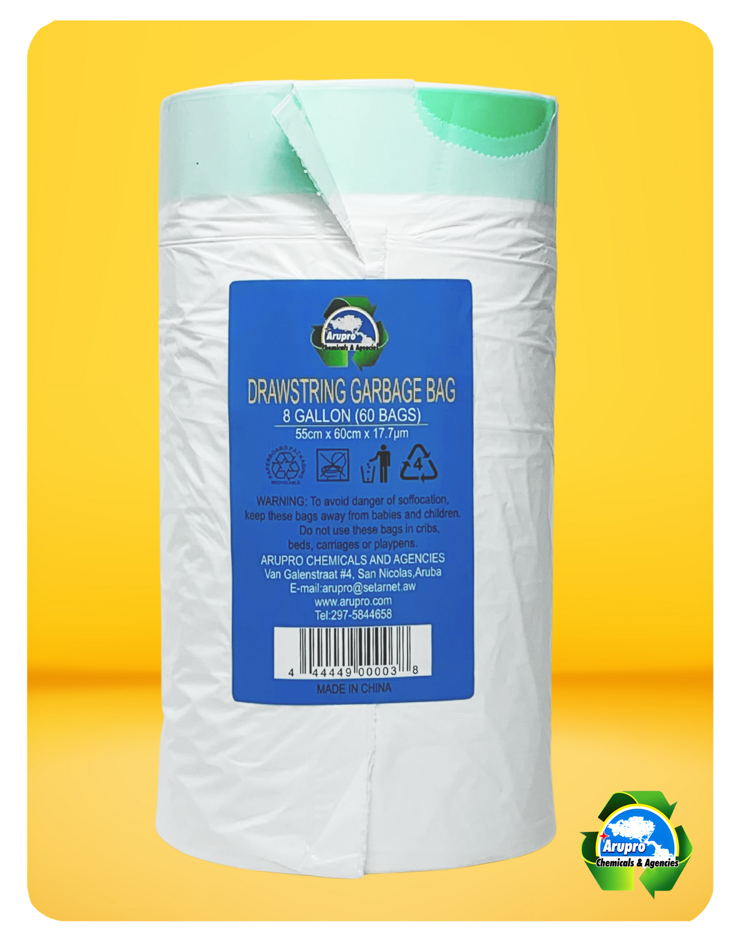 GARBAGE BAG ROLL - 8 GALLON
