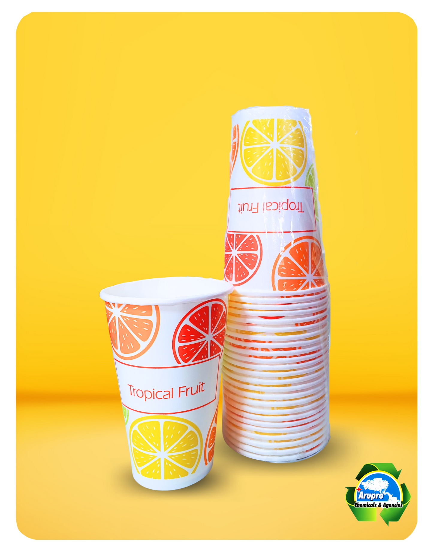 DISPOSABLE CUPS - TROPICAL FRUIT - 12oz