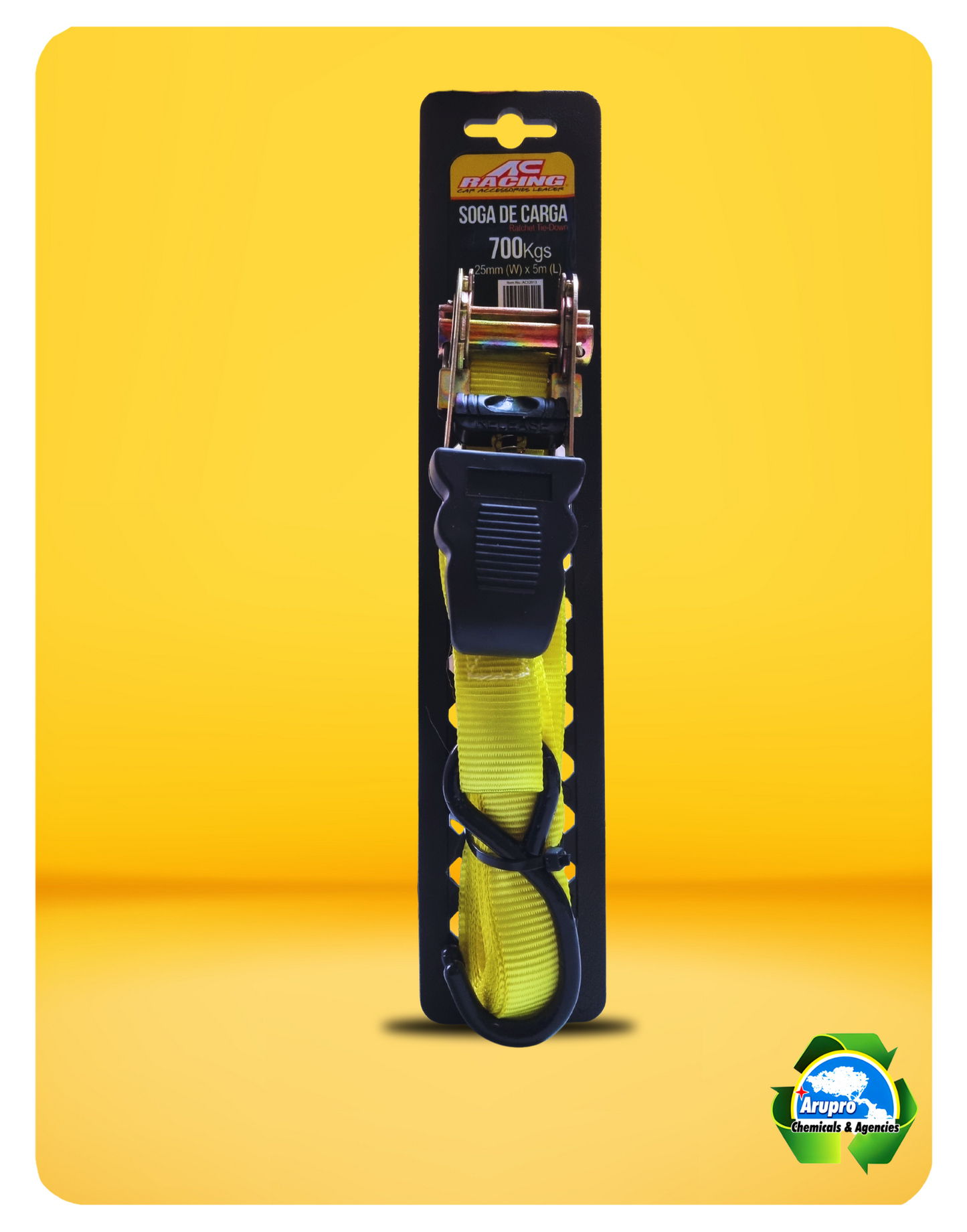 ARUPRO -  MOORING ROPE WITH RATCHET - 1PIECE YELLOW COLOR