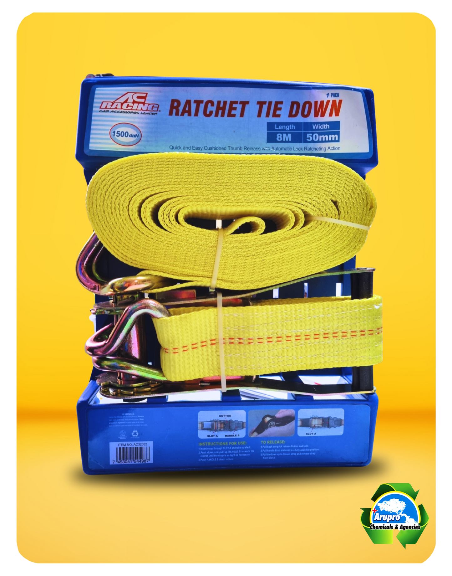 ARUPRO - ROPE WITH RATCHET - 1PIECE YELLOW COLOR
