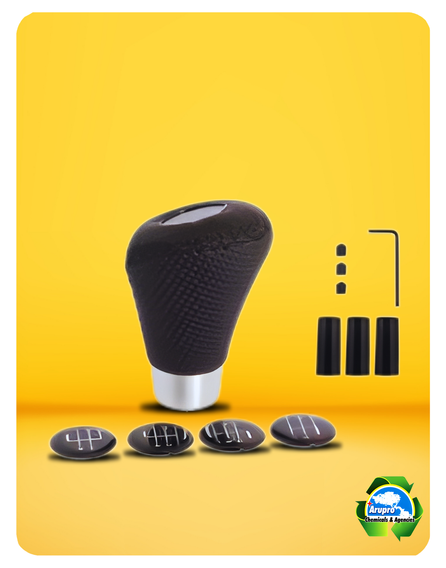 ARUPRO - COVER FOR SYNCHRONIZED CAR LEVER - BLACK STITCHING DESIGN