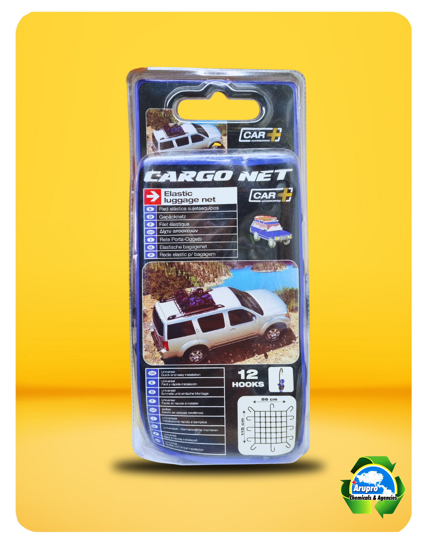 ARUPRO -  RED NET ELASTIC EQUIPMENT HOLDER - 12 HOOKS