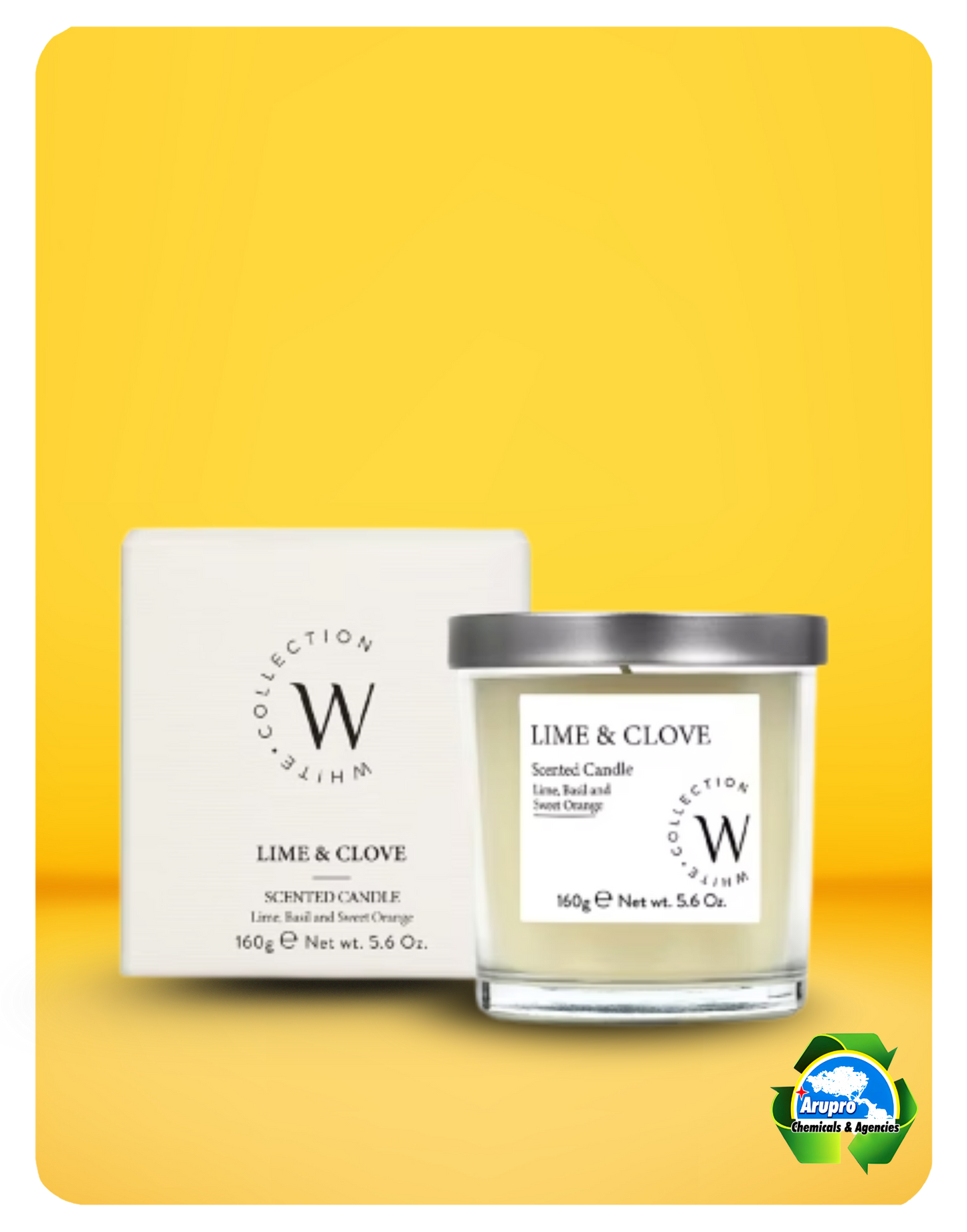 WHITE COLLECTION CANDLE - LIME & CLOVE
