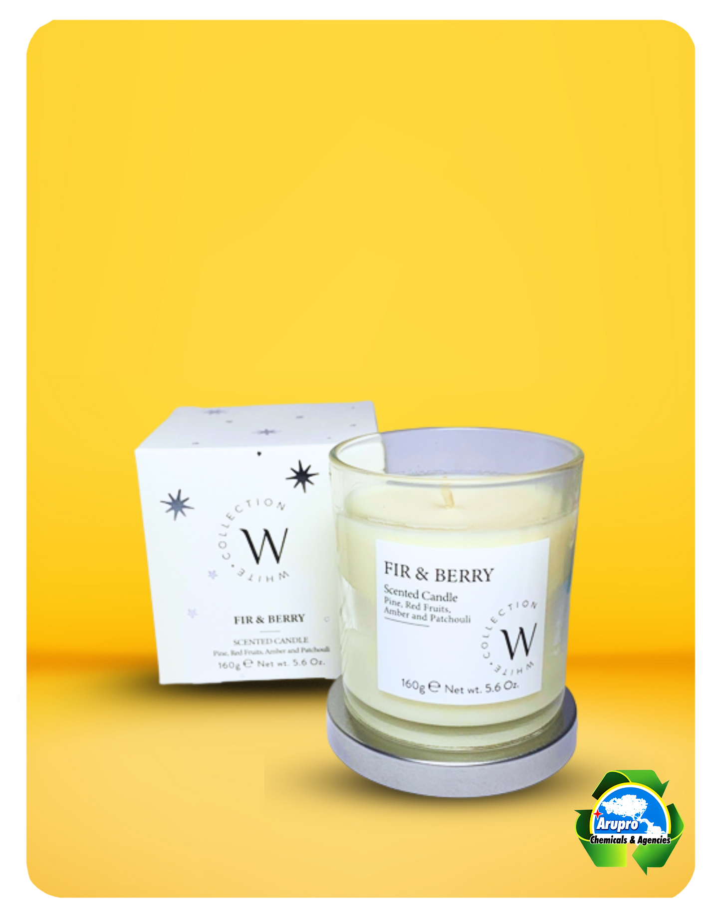 WHITE COLLECTION CANDLE - FIR & BERRY