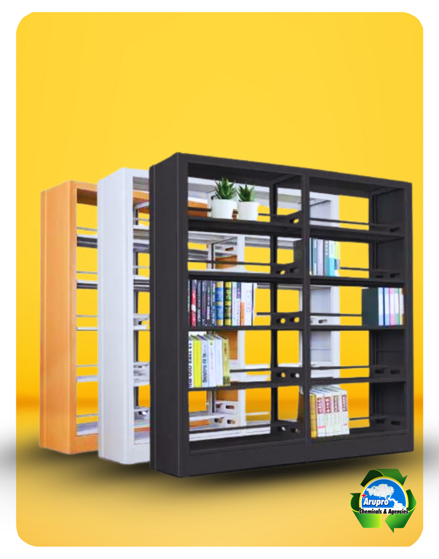 Book shelves for library