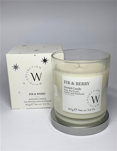 WHITE COLLECTION CANDLE -FIR & BERRY