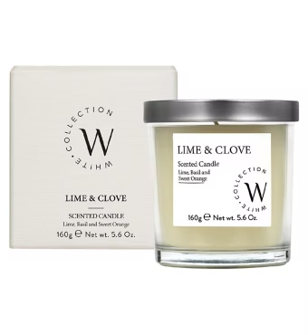 WHITE COLLECTION CANDLE - LIME & GLOVE