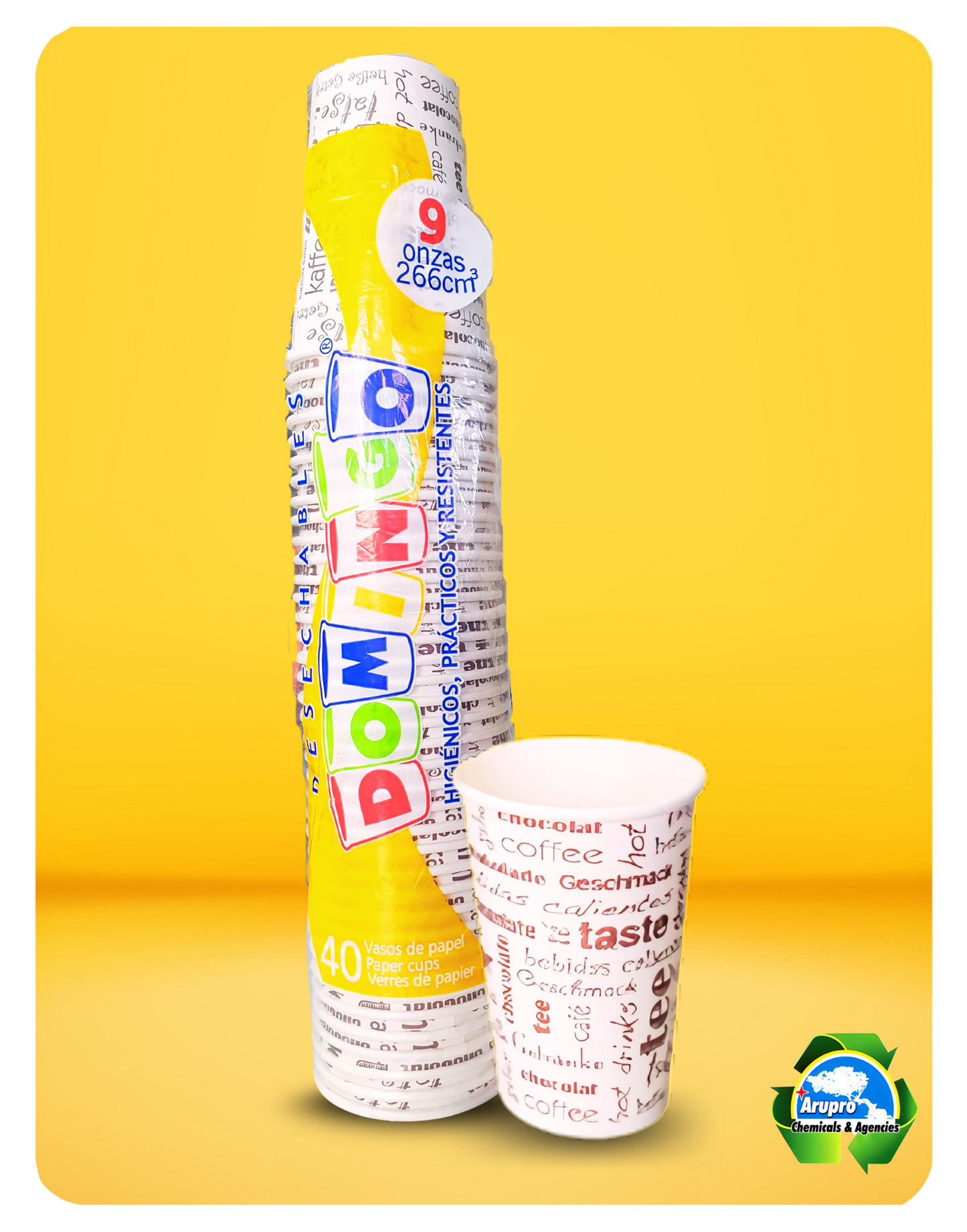 DISPOSABLE CUPS - DOMINGO - 9oz