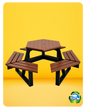 HEXAGONAL PICNIC TABLE WITH UMBRELLA