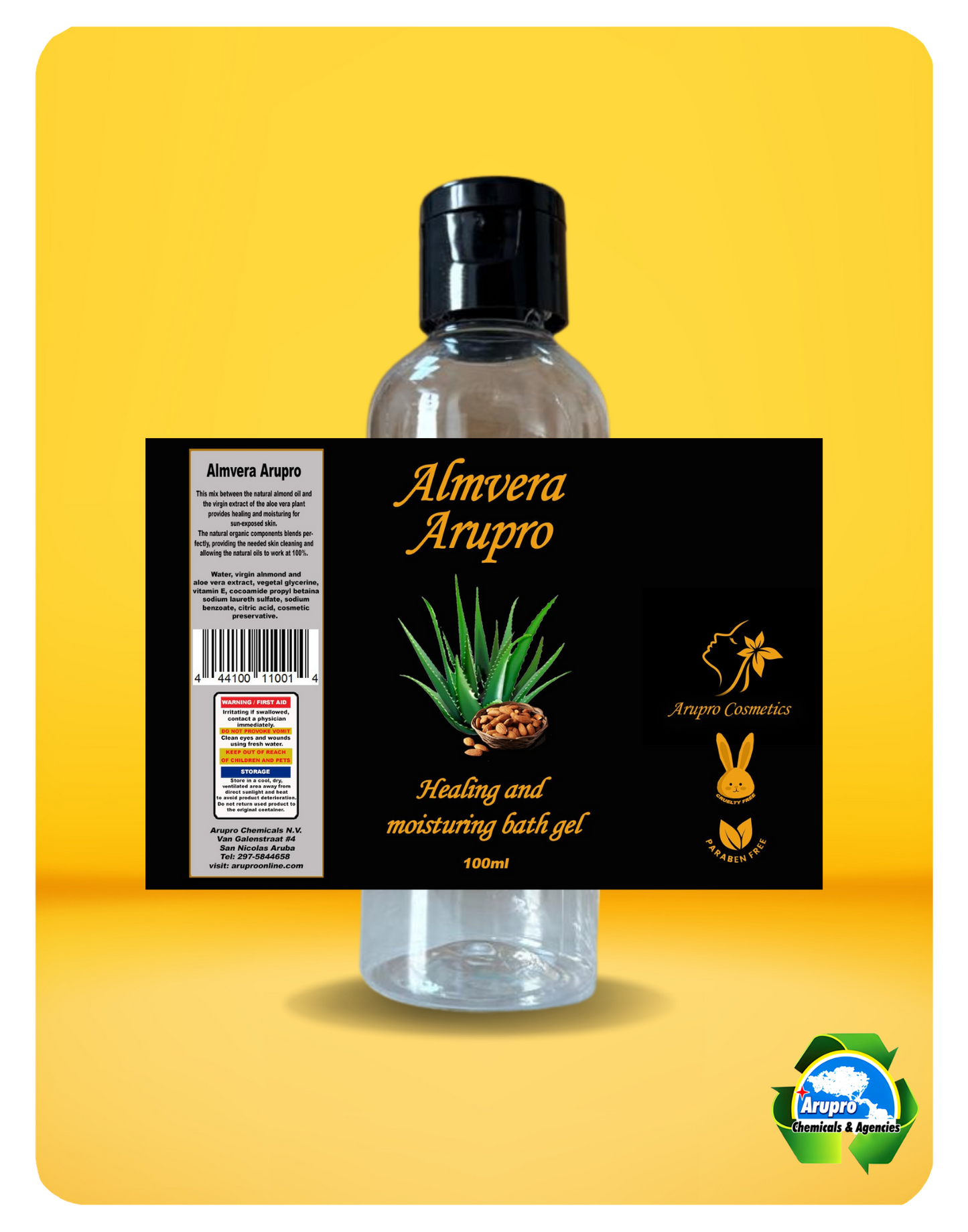 BATHGEL ALMOND - 100ML BOTTLE