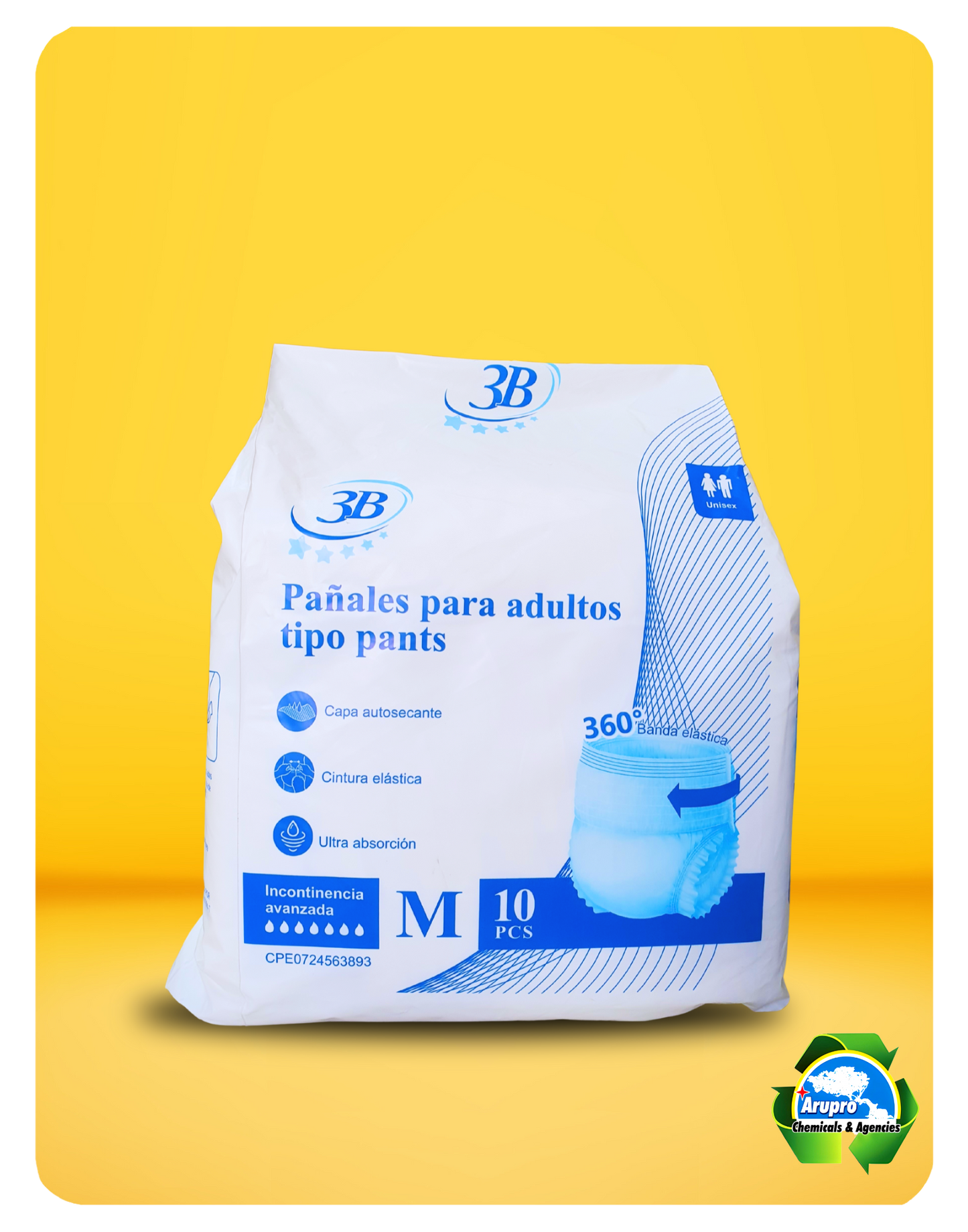 3B ADULT PANTS-STYLE DIAPERS PACK  - MEDIUM SIZE