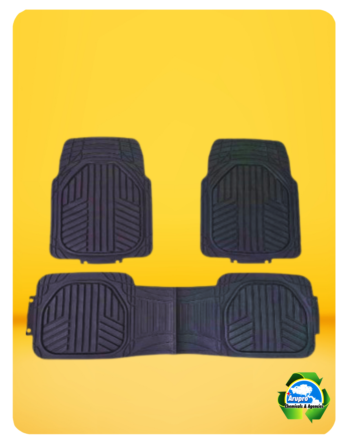 ARUPRO 3-PIECE CAR CARPET PVC TRAY (T7A3PBBL)