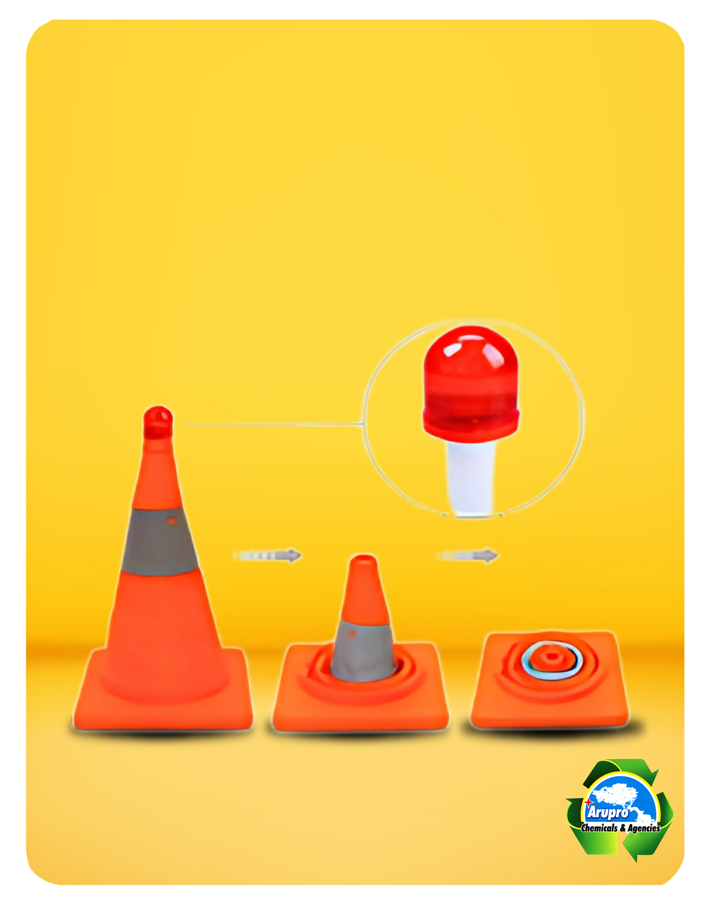 ARUPRO - RETRACTABLE REFLECTIVE CONE WITH LIGHT