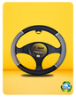 ARUPRO - STEERING WHEEL COVER BLACK/GREY WITH METALLIC TAPE
