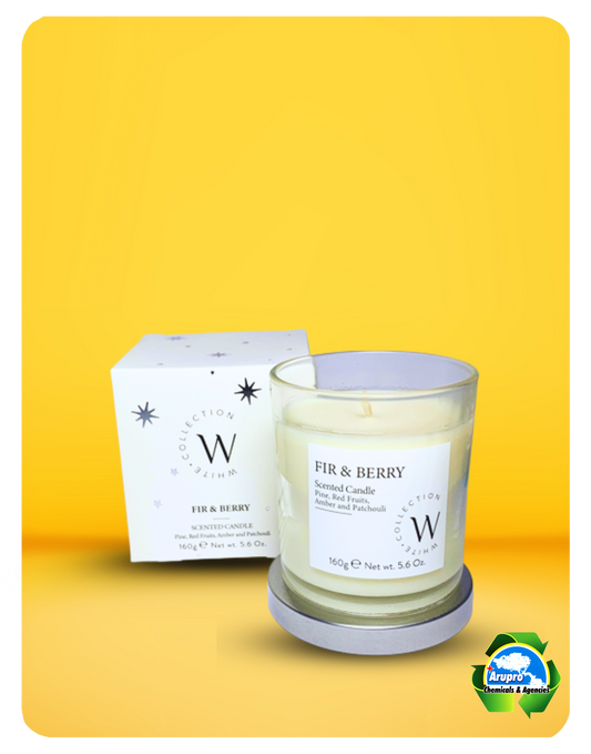 WHITE COLLECTION CANDLE - FIR & BERRY