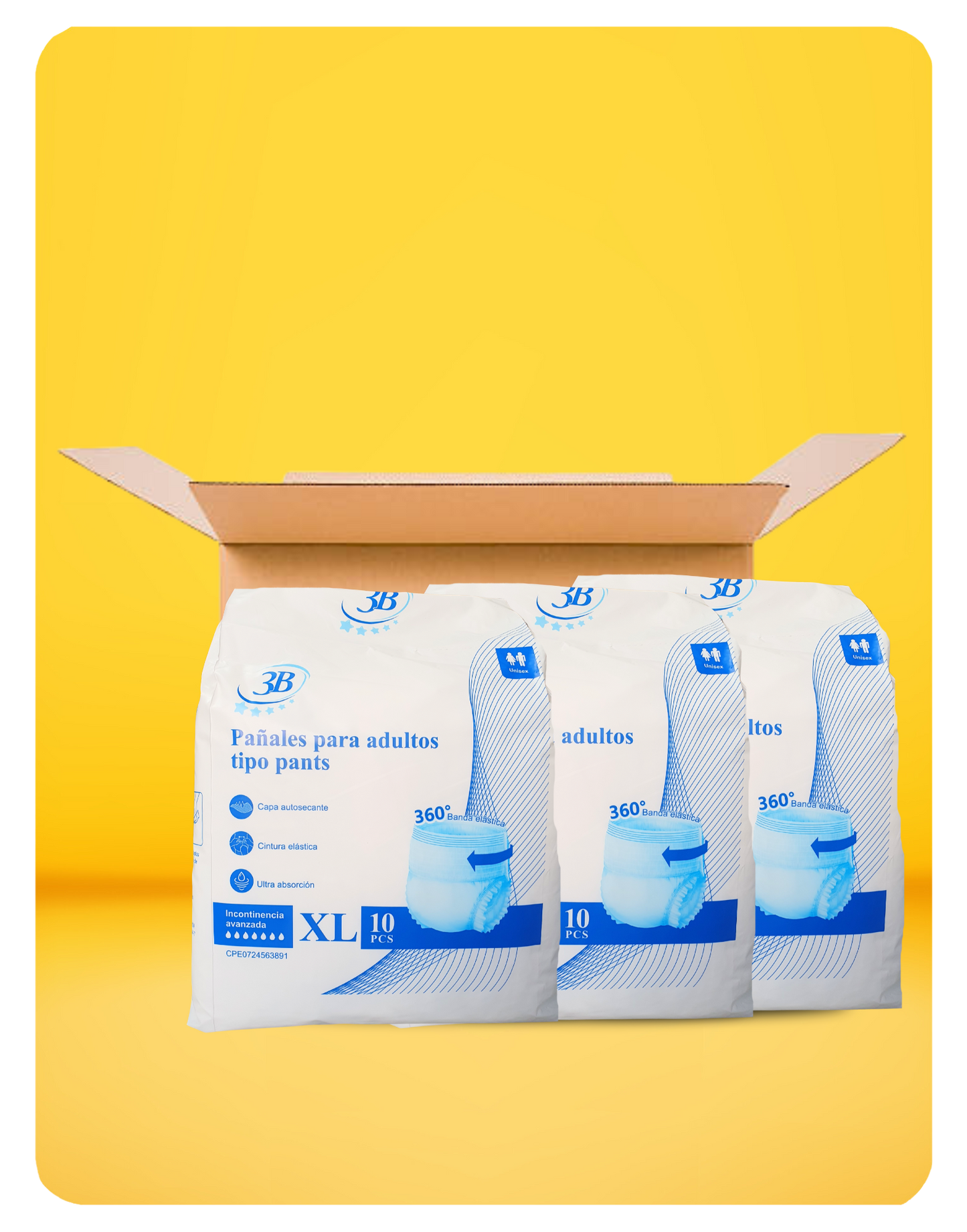 3B ADULT PANTS-STYLE DIAPERS PACK  - EXTRA LARGE SIZE